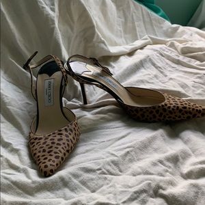 JIMMY CHOO Leopard Print Slingback Heels